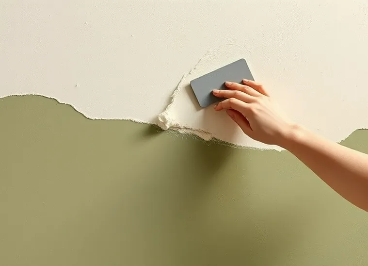 Application d'un enduit décoratif à la lisseuse sur un mur